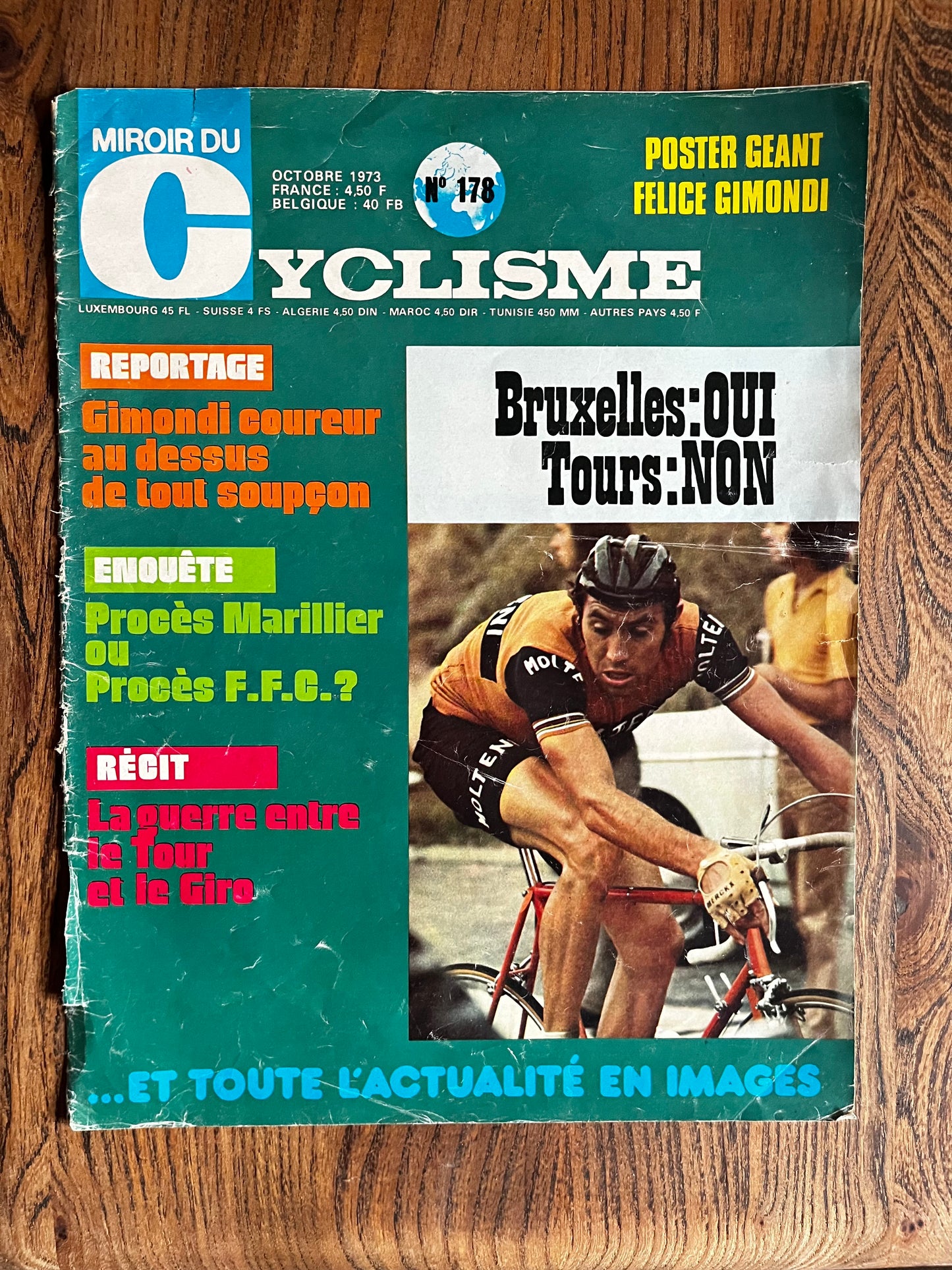 Vintage Tour de France cycling print Eddy Merckx 1973