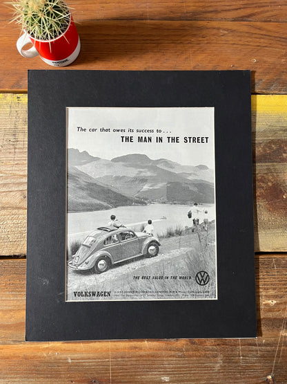 Vintage VW Volkswagen Beetle advertising print - 1960s