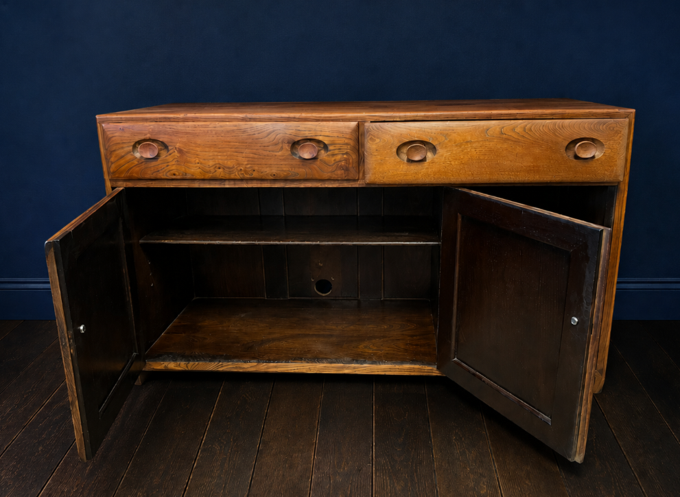 Vintage Ercol Windsor elm Sideboard - Midcentury Modern Restored