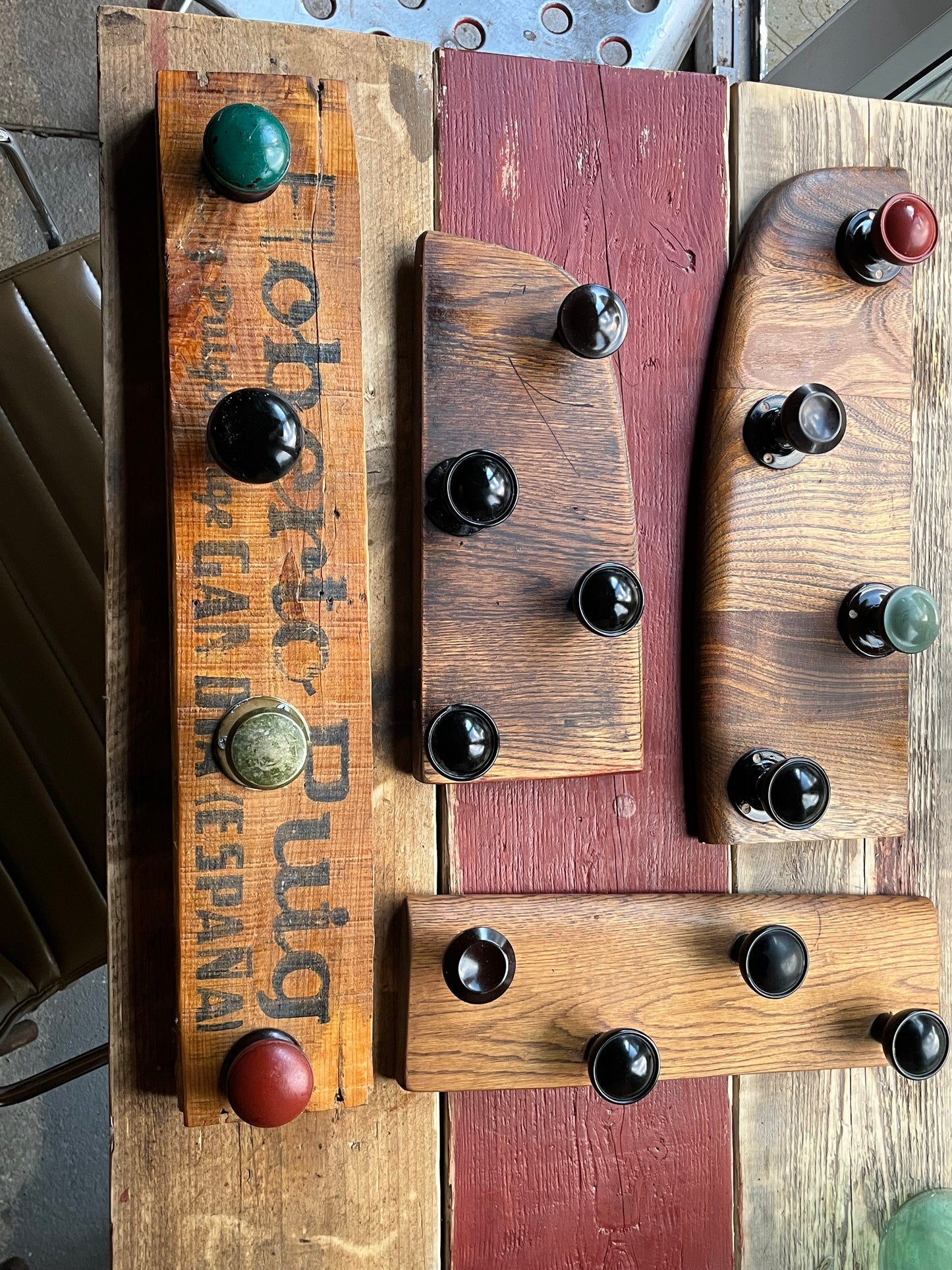 Reclaimed elm Doorknob coat hanger