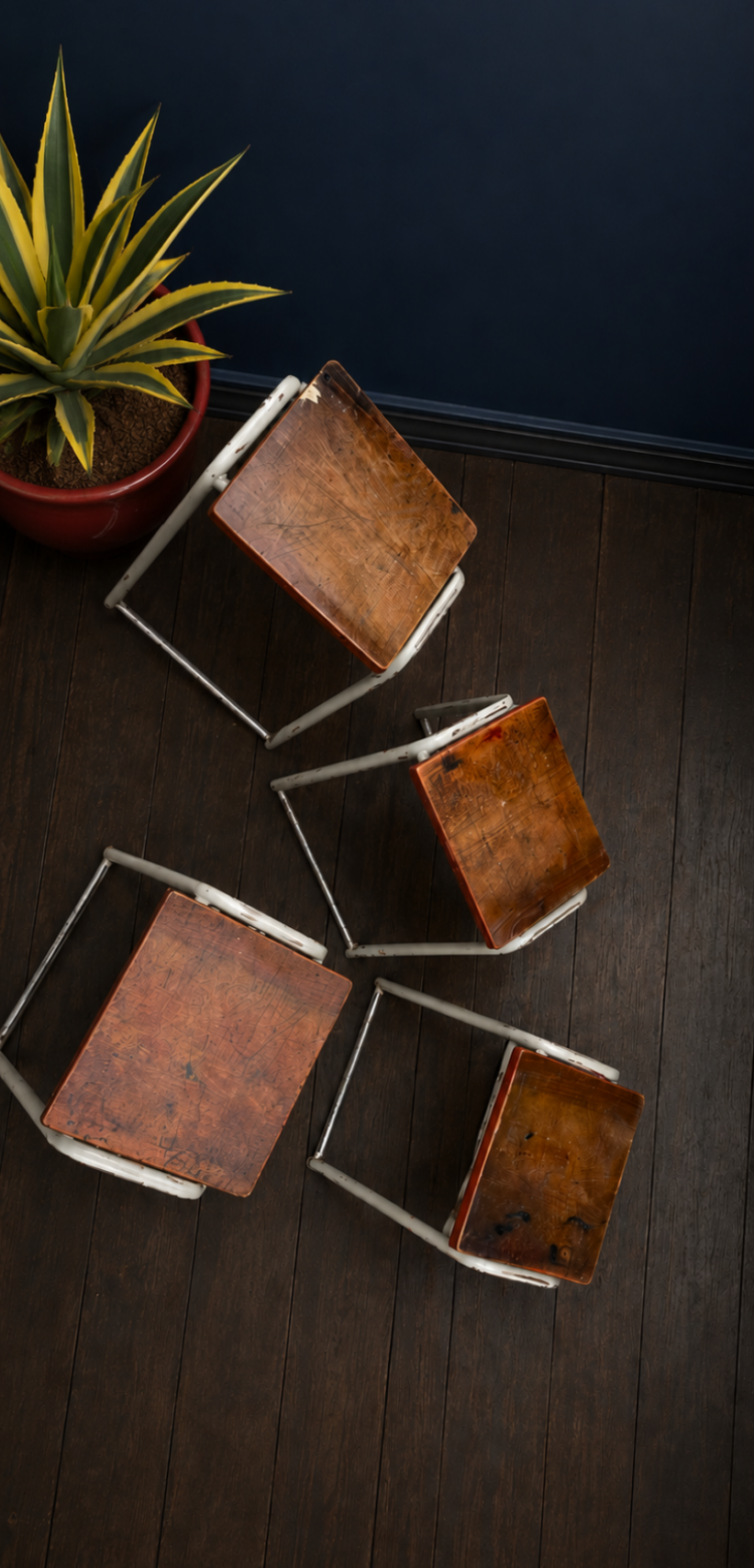 Set of Vintage School Lab Stools - Kitchen / cafe