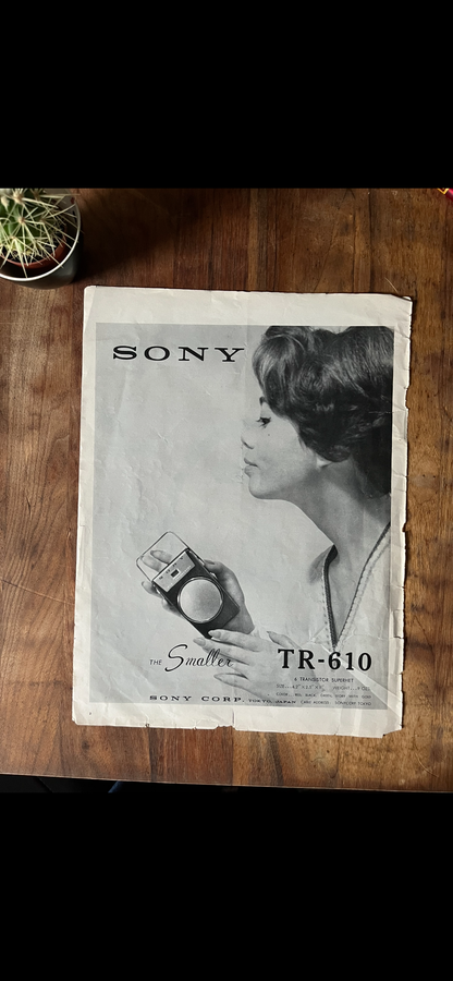Vintage Sony advertisement c1960