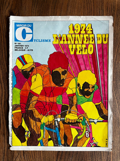 Vintage Tour de France psychedelic cycling print Eddy Merckx era 1974 L’annee du velo