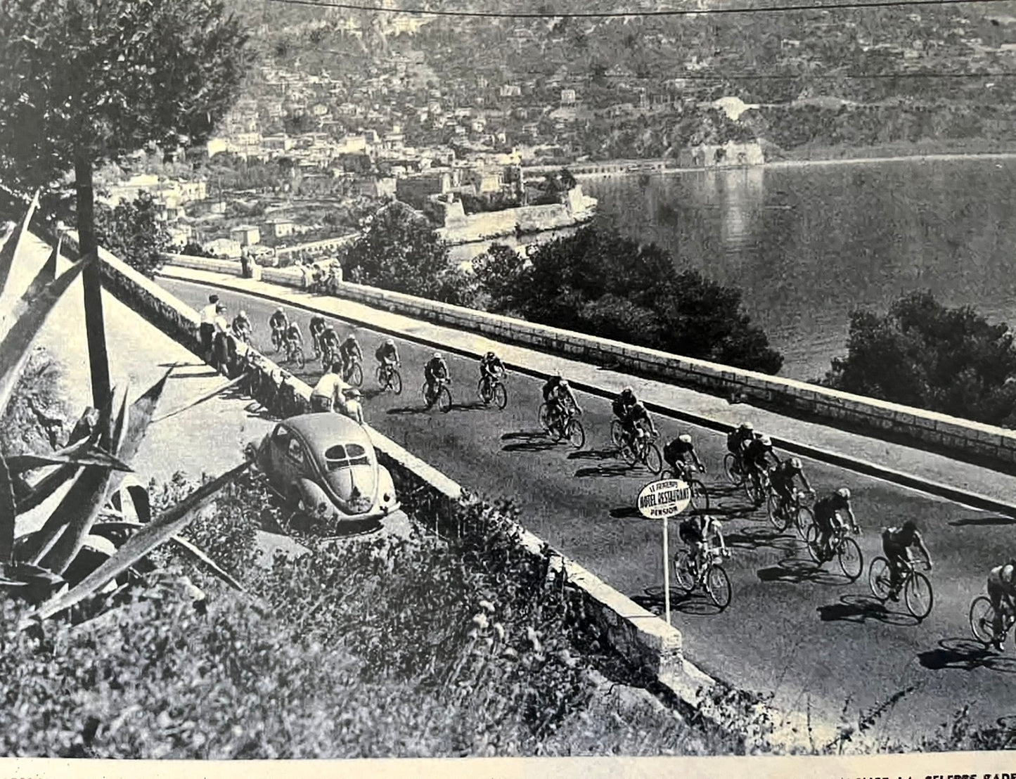 Tour de France print Monaco Vintage 1950s