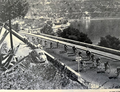 Tour de France print Monaco Vintage 1950s