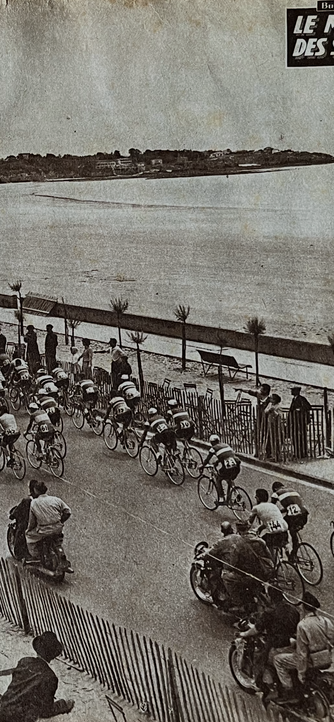 Vintage Tour de France cycling print Royan - Bordeaux 1958