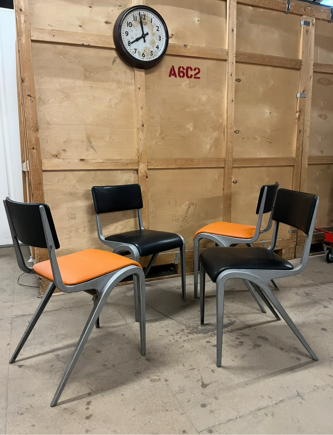 Esavian stacking chairs by James Leonard for ESA set of four