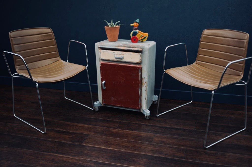 ARPER CATIFA 46 CHAIRS STUDIO / OFFICE / DINING CAMEL LEATHER - Pair