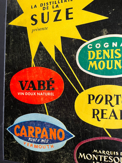 Vintage original advertising Print - Carpano, Suze, France, 1950'S
