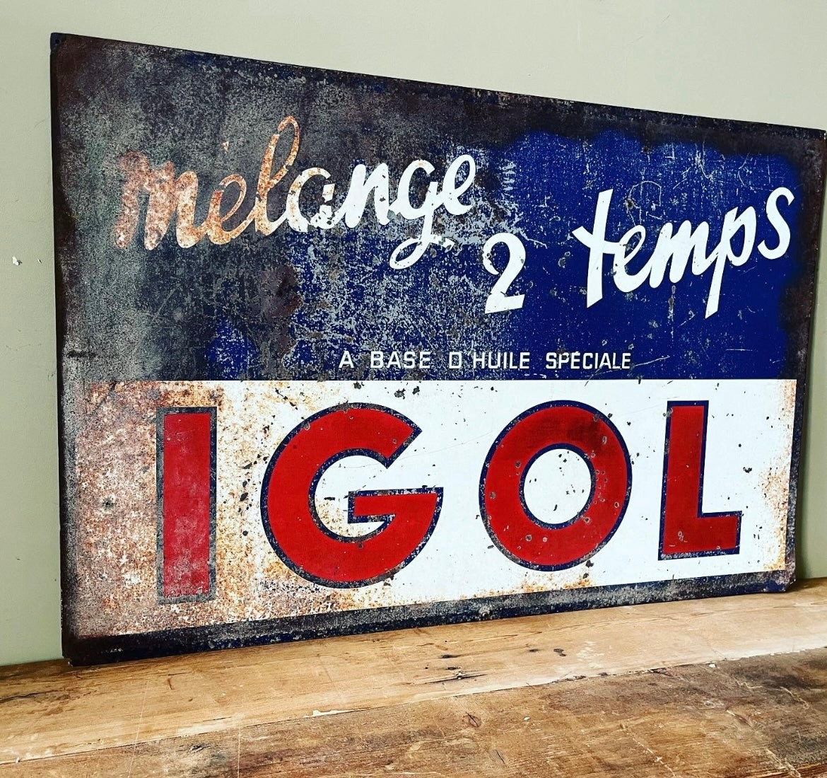IGOL French metal scooter oil sign c1950s