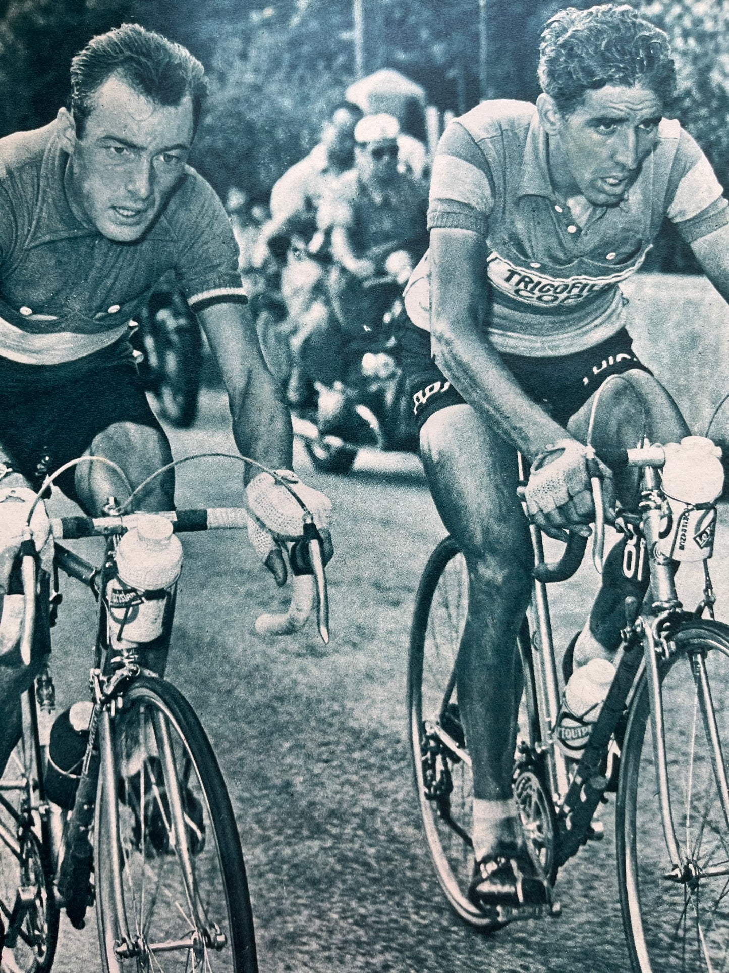 Vintage cycling print Tour de france  Charly Gaul Federico Bahamontes 1959