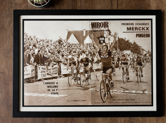 Vintage Tour de France cycling print Eddy Merckx Roger Pingeon 1969