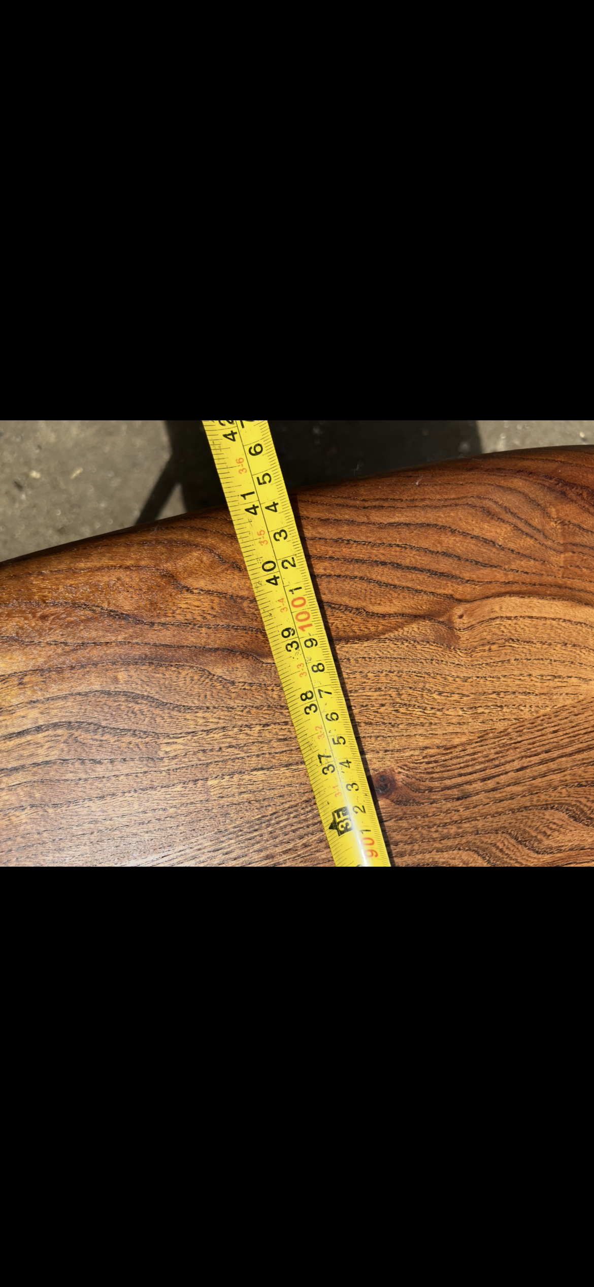 1950s James Leonard ESA side Table with reclaimed elm top