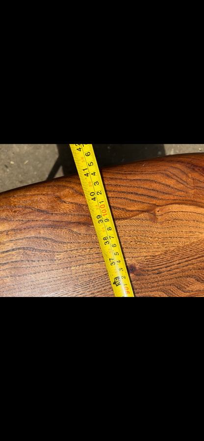 1950s James Leonard ESA side Table with reclaimed elm top