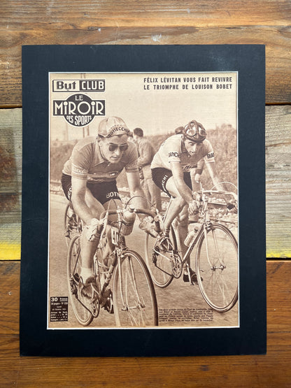 Fausto Coppi / Louison Bobet  vintage cycling print 1951
