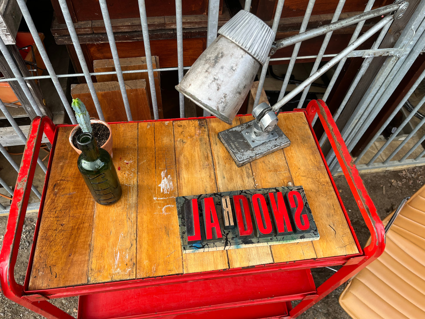 Vintage science lab trolley