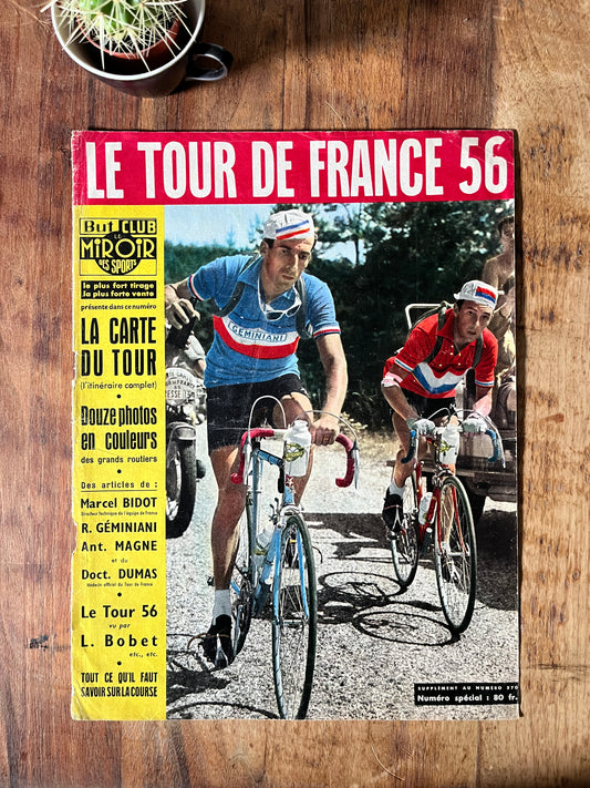 Vintage cycling print Raphael Geminiani 1956