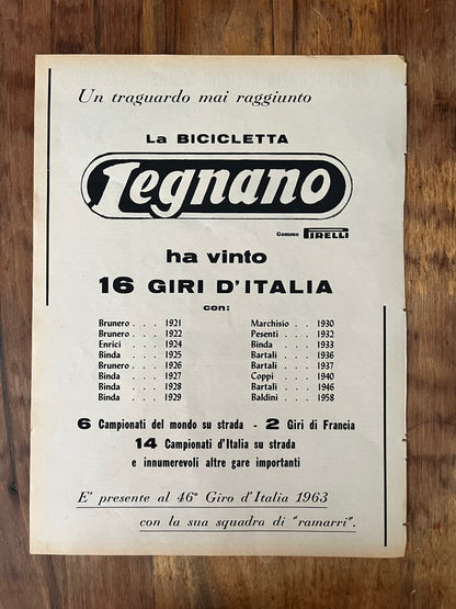 Giro d'italia Legnano Magazine original artwork 1963
