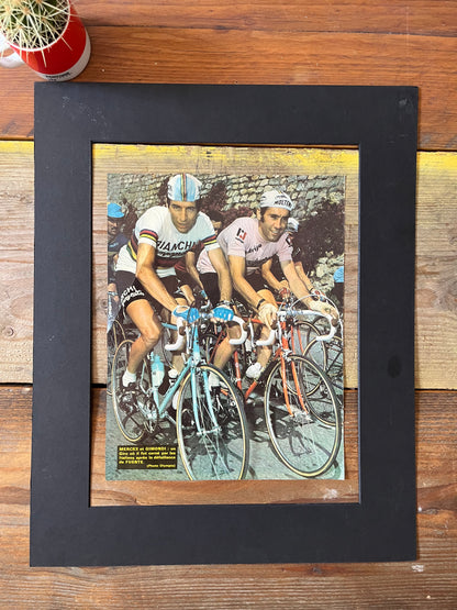 vintage cycling print Eddy Merckx Felice Gimondi