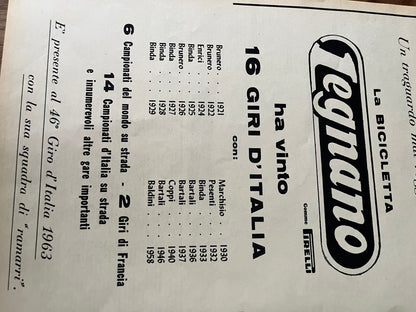 Giro d'italia Legnano Magazine original artwork 1963