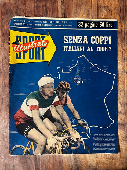 Vintage Tour de France print - Fausto Coppi / Gino Bartali 1953