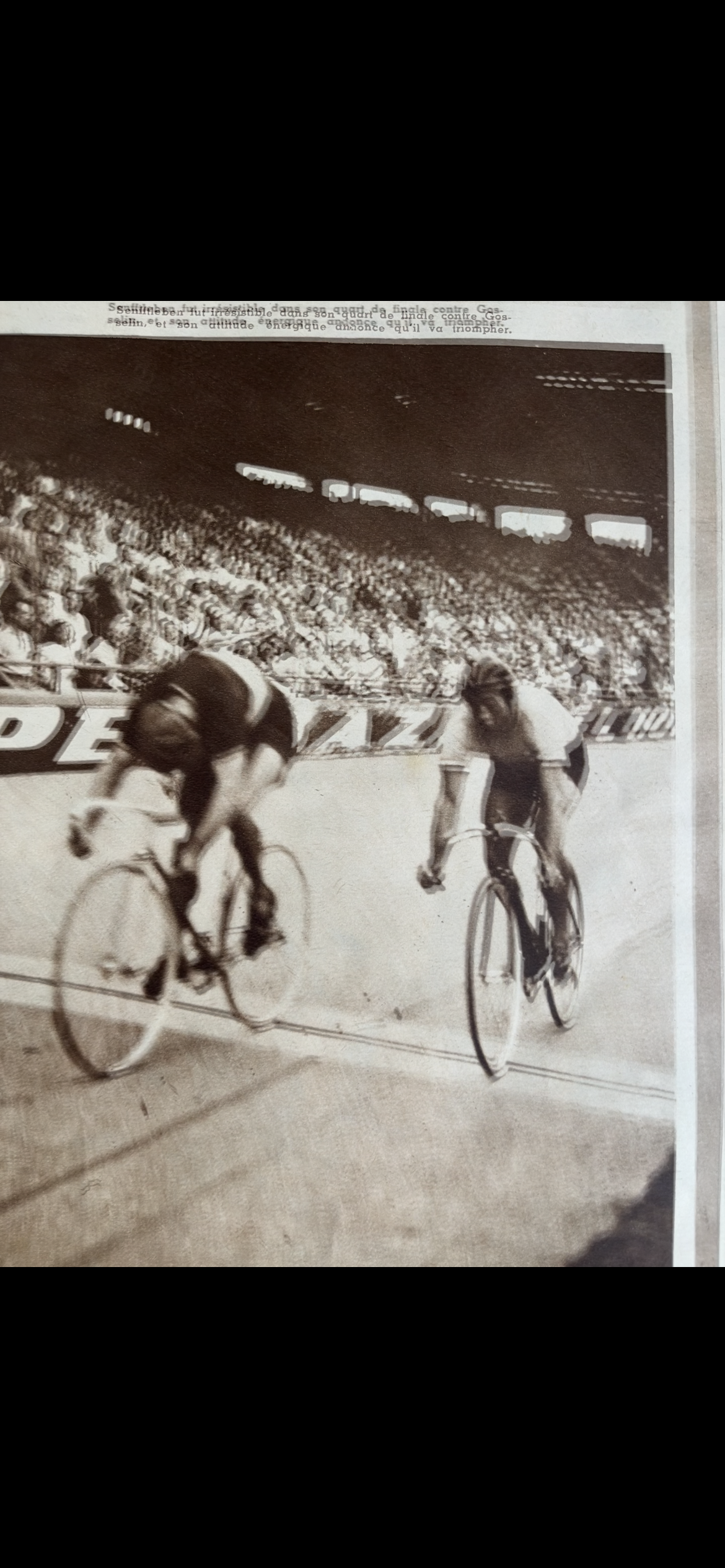 Vintage Tour de France cycling print c1953