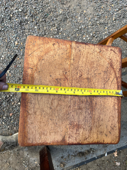 Vintage 1950s wooden School Lab Stool - pair