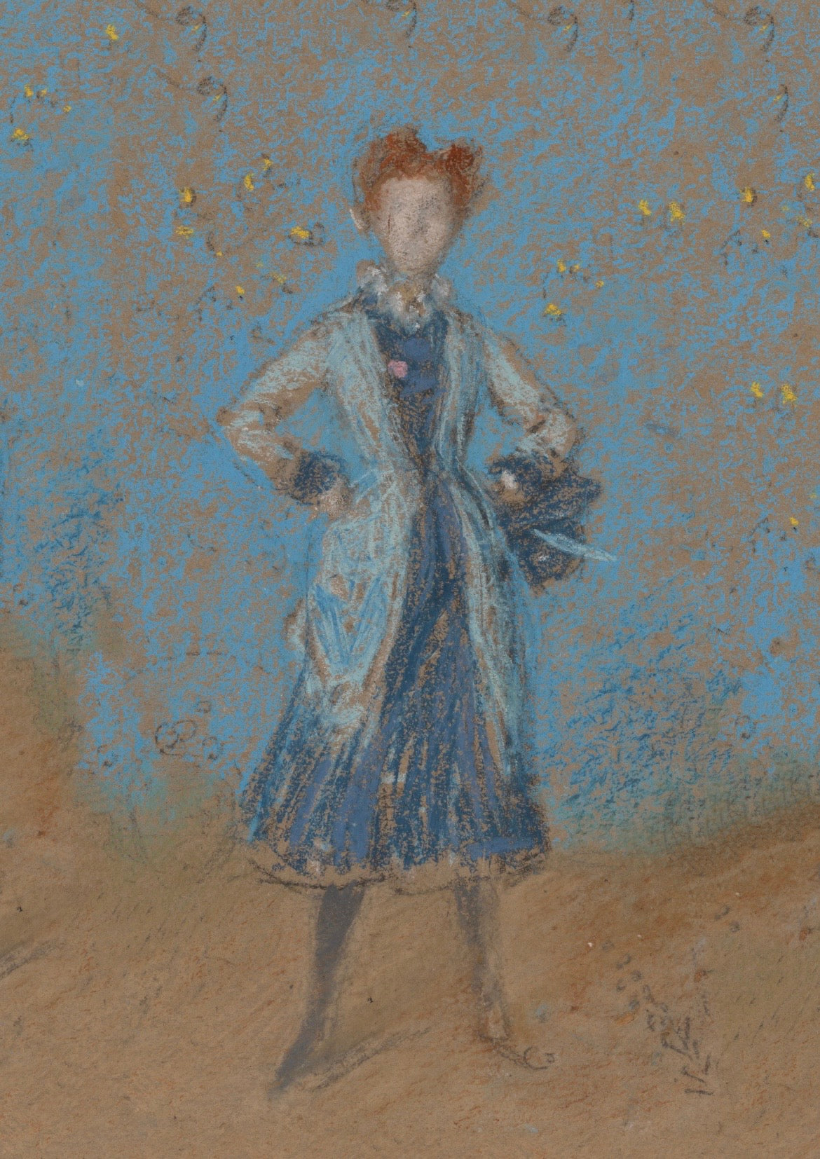 The Blue Girl - James Mcneil Whistler vintage poster c1873-76