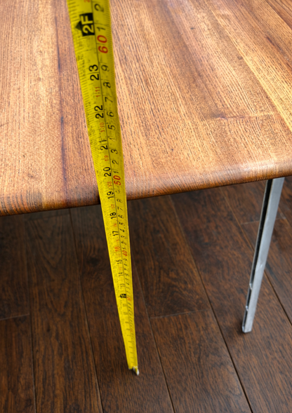 1950s James Leonard ESA side Table with reclaimed elm top