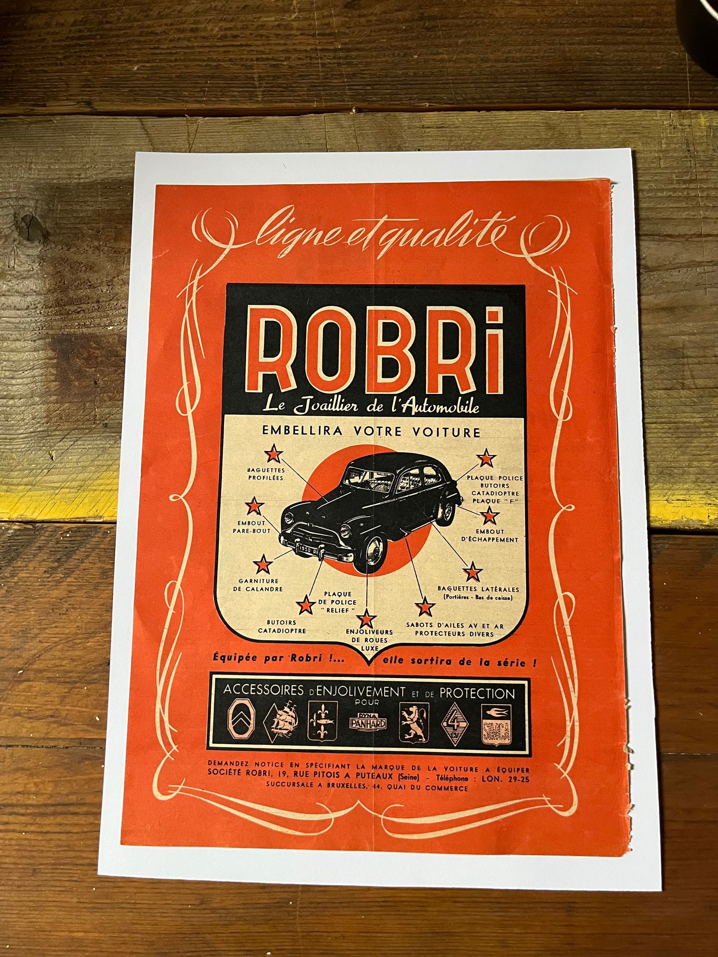Vintage original Robri car accessories Advertisement  1950's