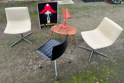 ARPER CATIFA 60 SWIVEL CHAIR STUDIO / OFFICE - CREAM LEATHER - PAIR