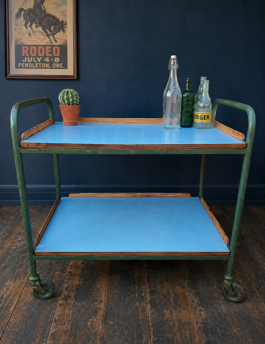 Vintage 1950s ex science lab trolley