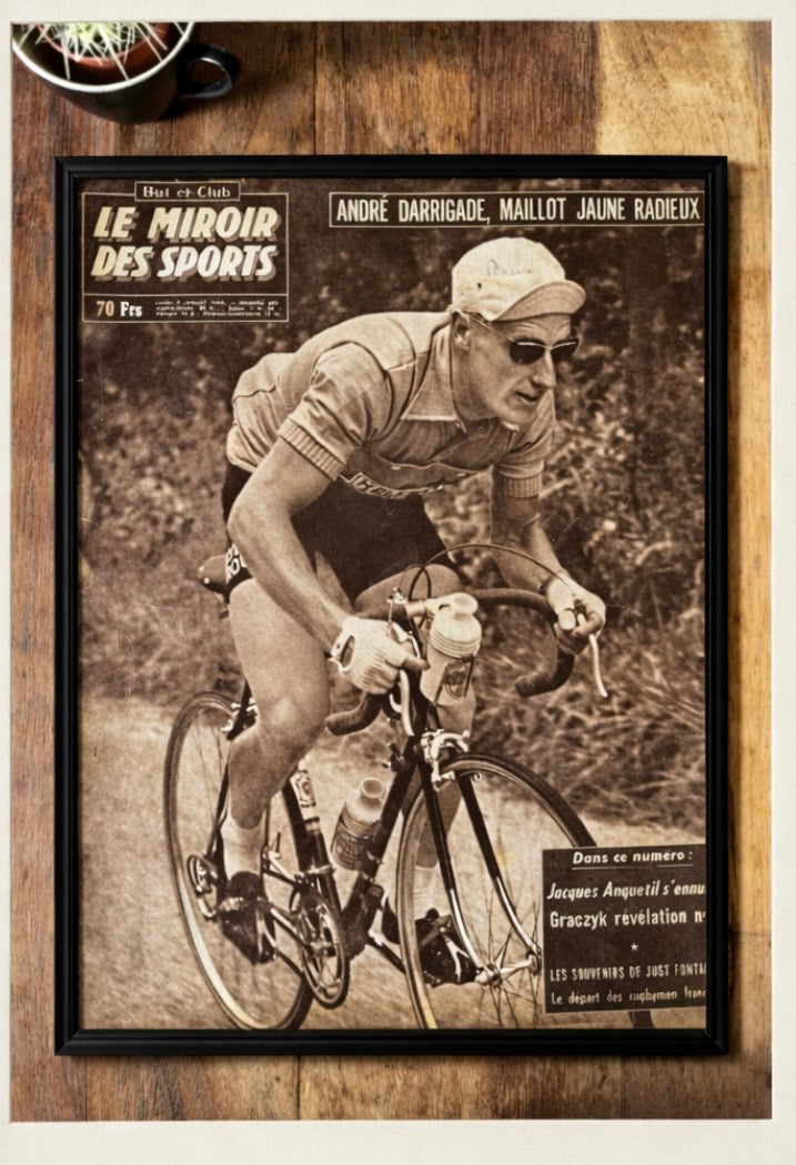 Vintage Tour de France cycling print - Andre Darrigade 1958