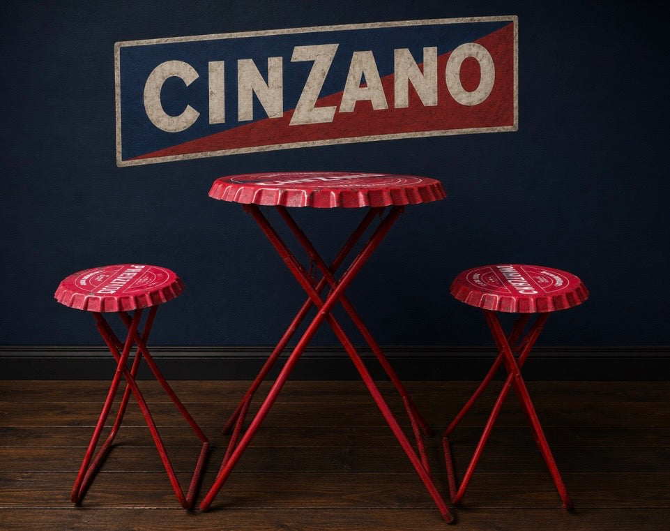 Vintage bottle top bar chair and table set