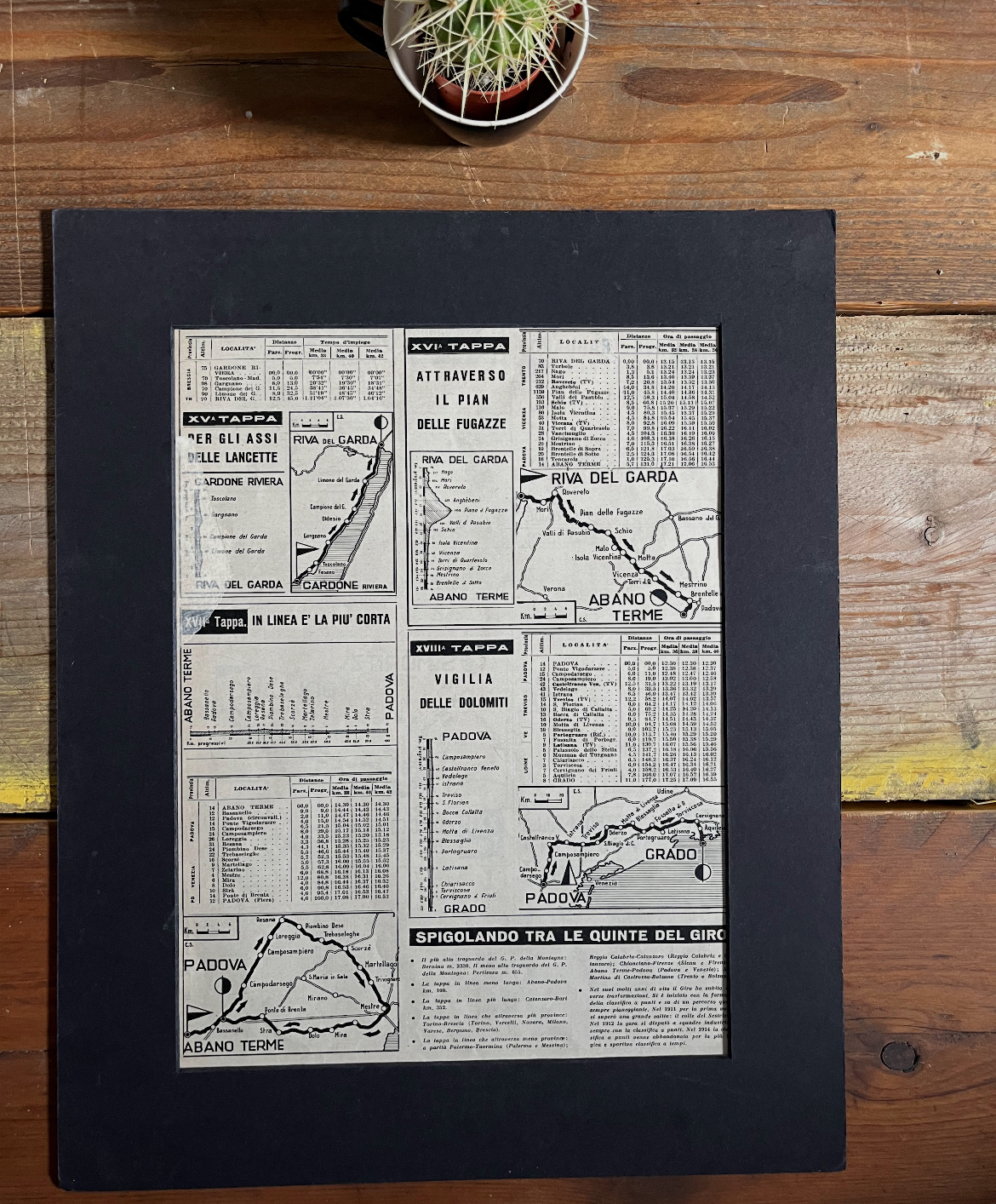 Vintage Giro d'italia stage Map 1963