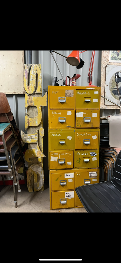 Vintage Yellow Metal filing cabinet
