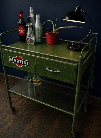 Vintage Martini logo drinks trolley ex medical