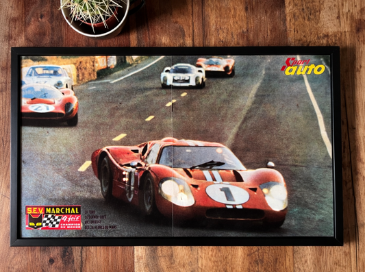 Vintage car print 1967 Le Mans Ford Dan Gurney