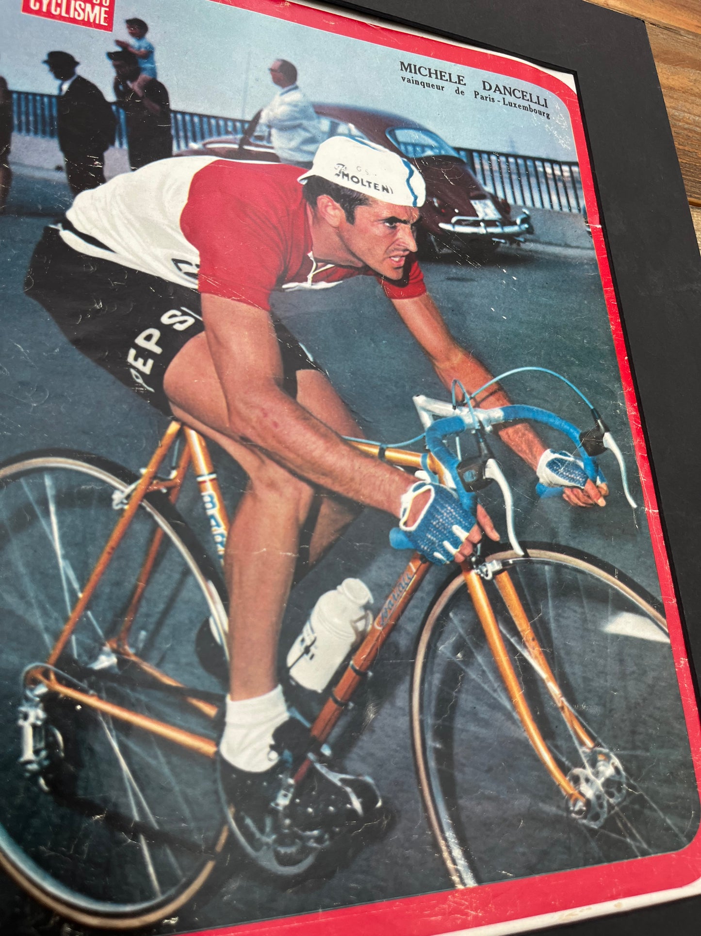 Michele Dancelli vintage cycling print 1968 Molteni