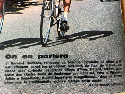 Vintage Tour de France cycling print c1972 Eddy Merckx Luis Ocana