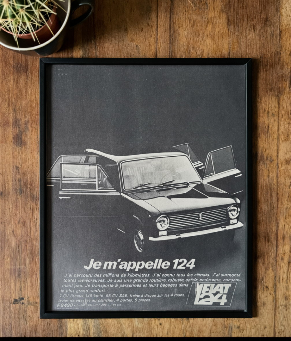 Vintage Fiat 124 Advertisement, 1967
