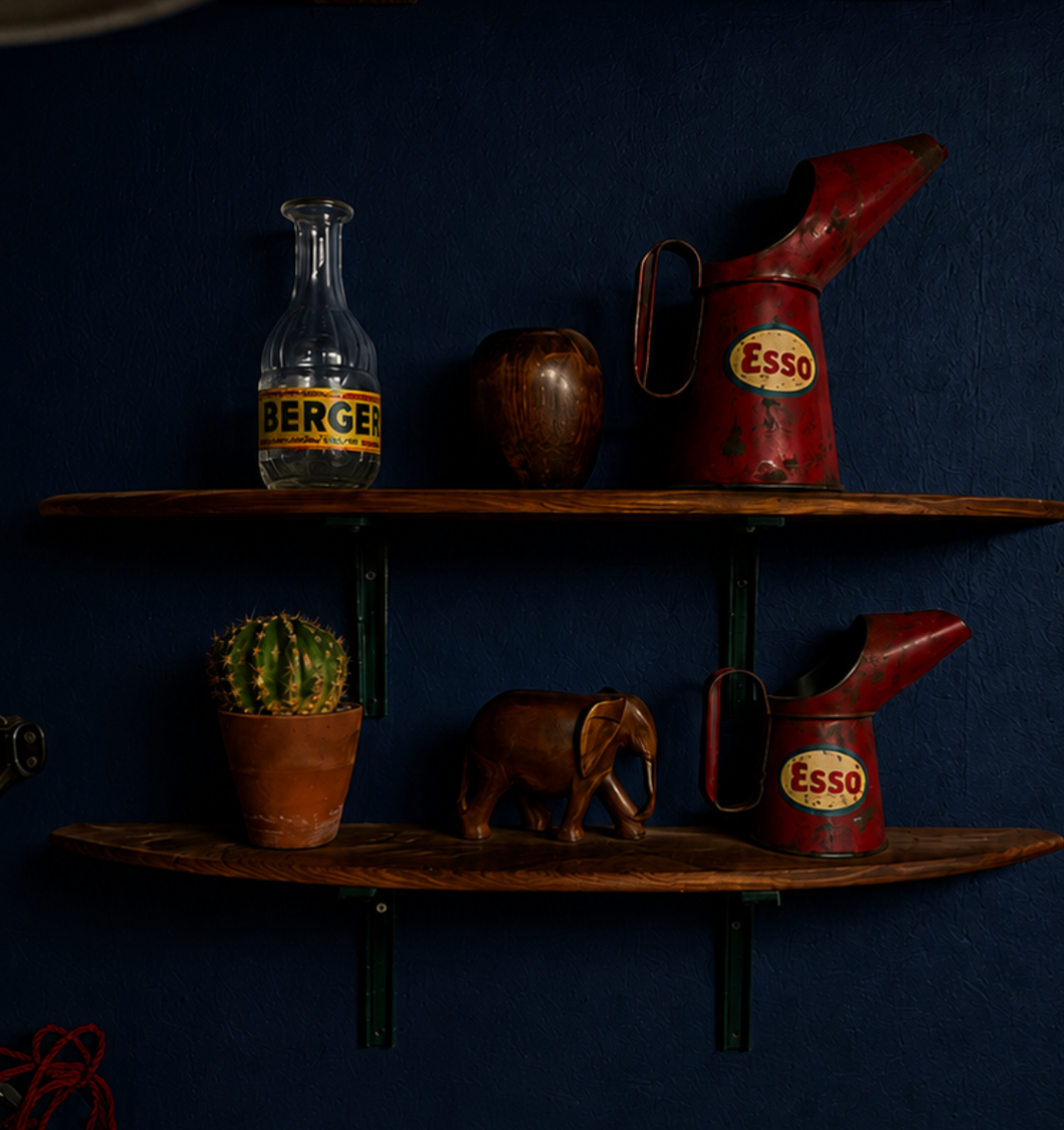 Custom made reclaimed elm shelving