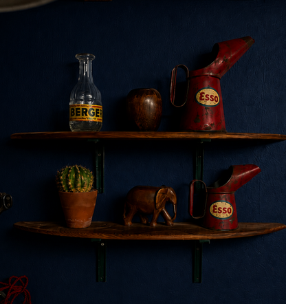 Custom made reclaimed elm shelving