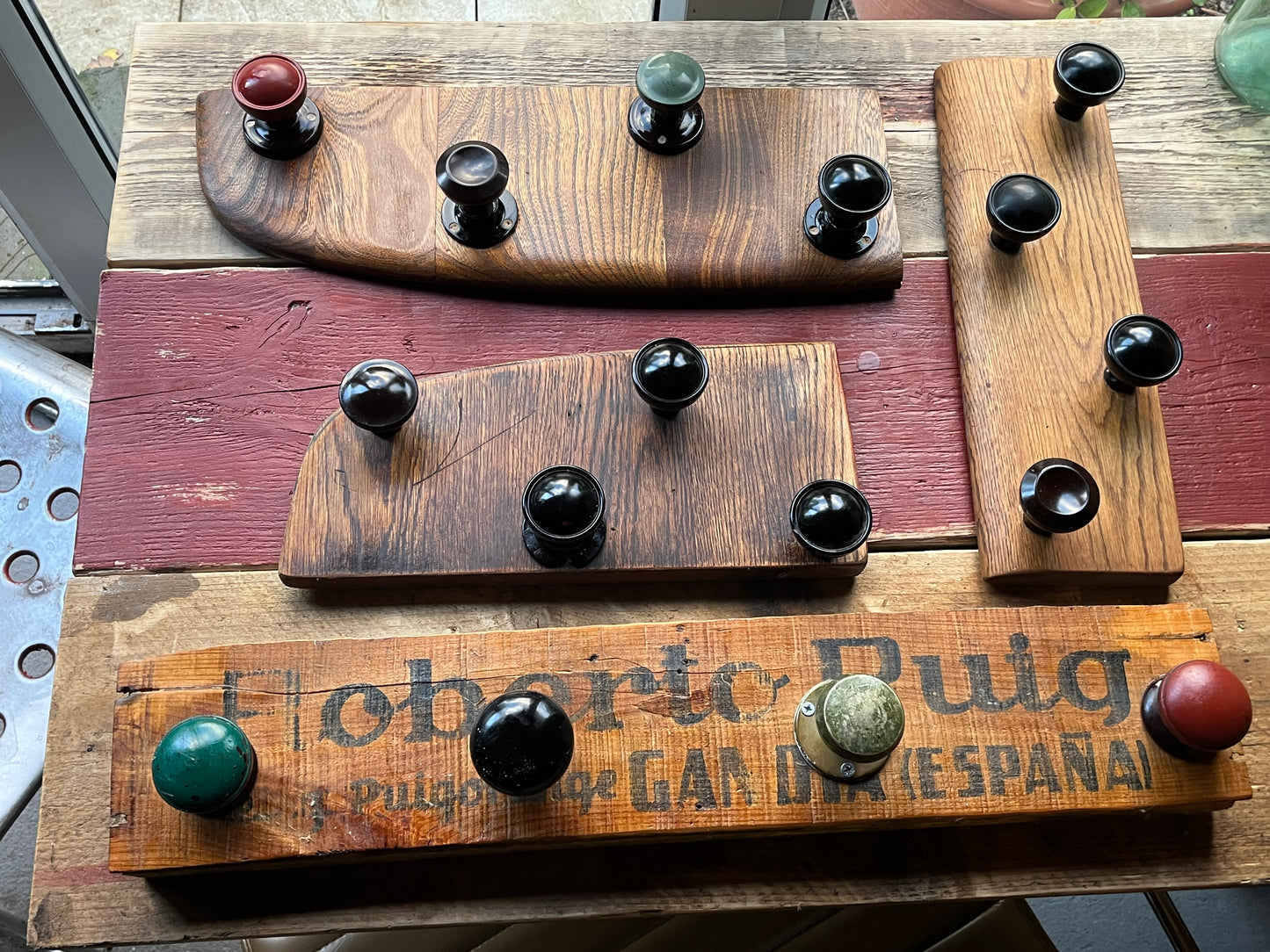 Reclaimed elm Doorknob coat hanger