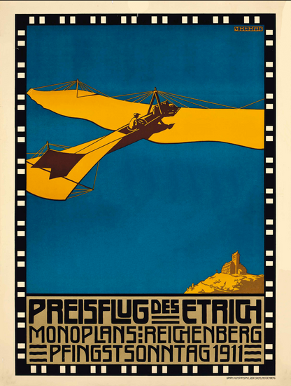 Advertising Poster - Priesflug  des Etrich, Jaro Beran 1911