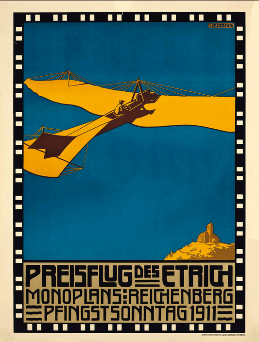 Advertising Poster - Priesflug  des Etrich, Jaro Beran 1911