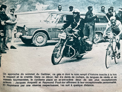 Tour de France vintage print -Jacques Anquetil Raymond Poulidor Galibier 1965