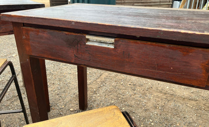 Iroko science lab table / desk from Smithdon school brutalist design c1954
