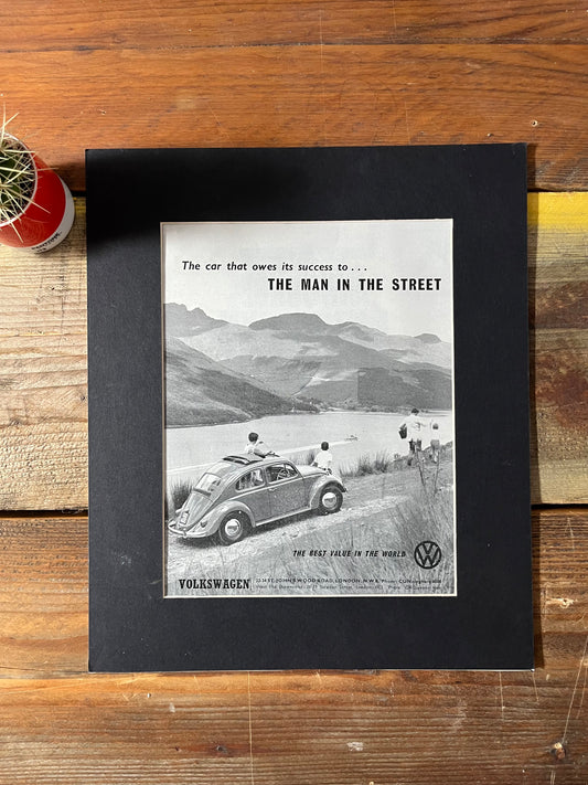 Vintage VW Volkswagen Beetle advertising print - 1960s