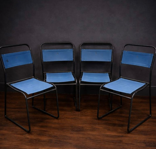 Cox vintage stacking chair - Blue